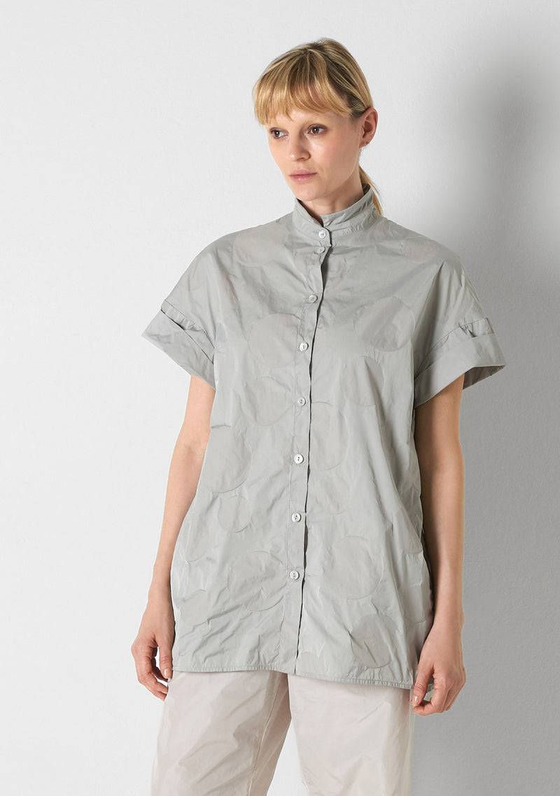 Katharina Hovman Short Sleeves heavy Taffetas, DOTS, silver Auslauf