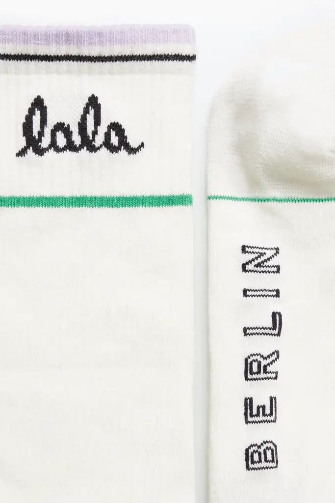 Lala Berlin Socks Allena cotton mix white Sonderangebot der Fabrik