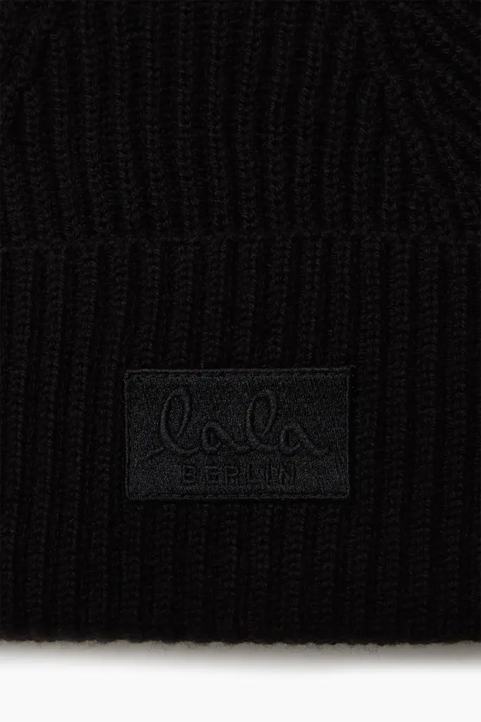Lala Berlin Beanie Lines wool mix lala black Nur noch ein Tag übrig