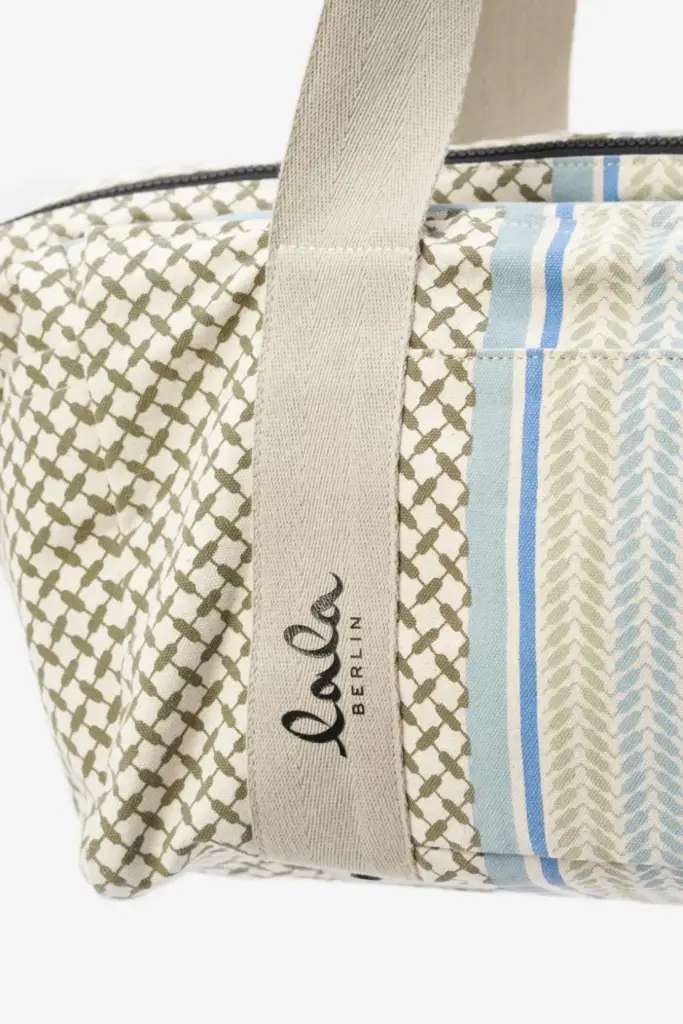 Lala Berlin Big Bag Muriel colored canvas heritage stripe olive Kostenloser Versand