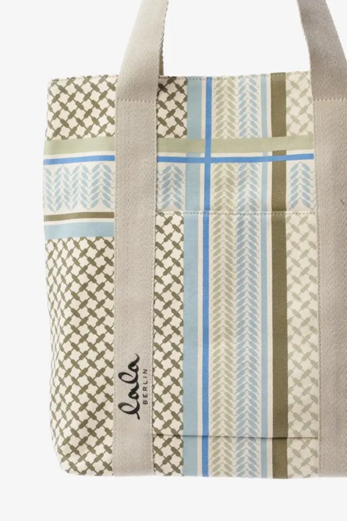 Lala Berlin Tote Carmela canvas heritage stripe olive Großer Ausverkauf