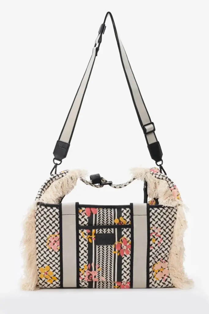 Lala Berlin Big Bag Muriel stitched canvas heritage embroidery flower Black Friday