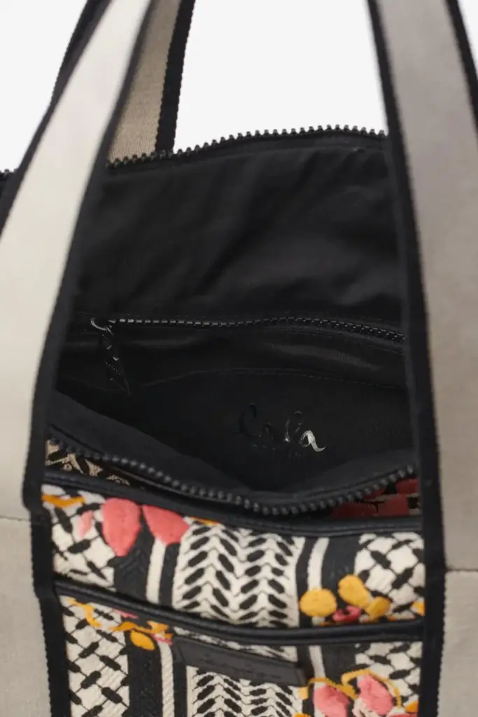 Lala Berlin Big Bag Muriel stitched canvas heritage embroidery flower Black Friday