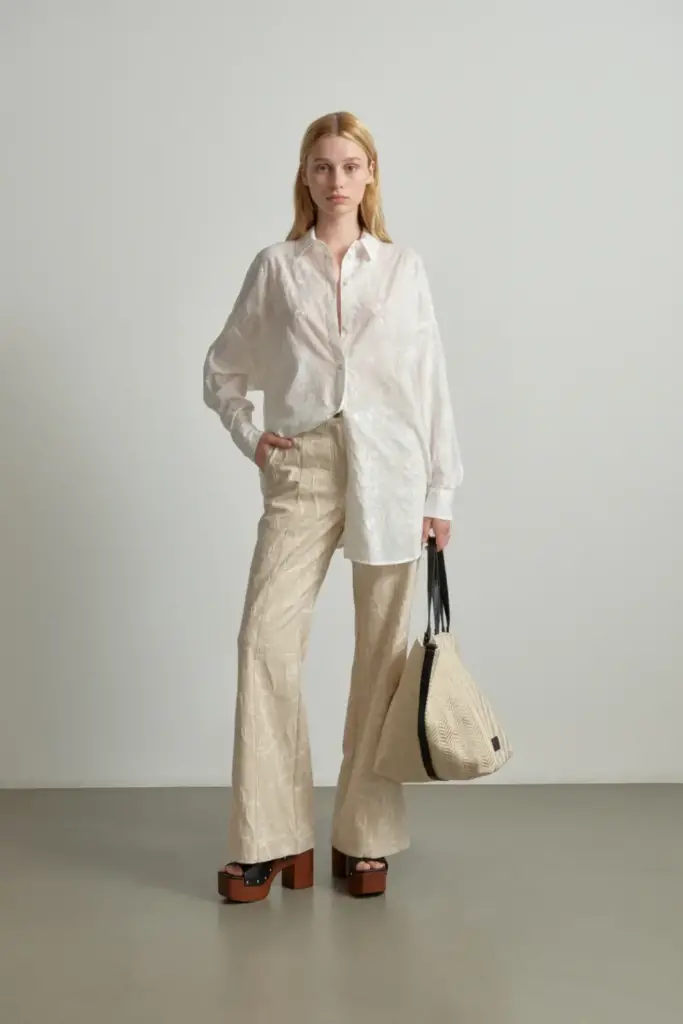 Lala Berlin Shopper Monna canvas chevron cream Lagerräumung