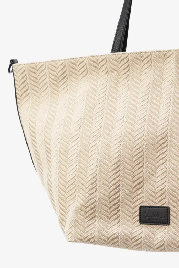 Lala Berlin Shopper Monna canvas chevron cream Lagerräumung