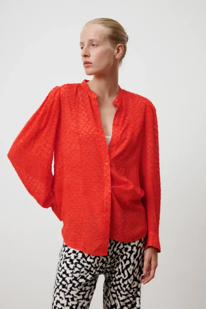 Lala Berlin Blouse Baran viscose hot orange Saisonale Angebote