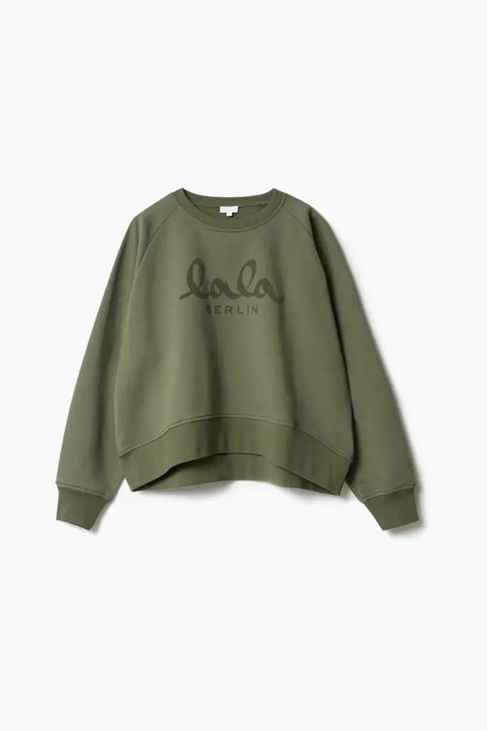 Lala Berlin Sweatshirt Ijora cotton olive Riesige Ersparnisse