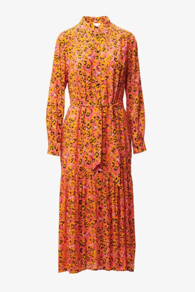 Lala Berlin Dress Derry viscose leo pink Bis zu 60% Rabatt