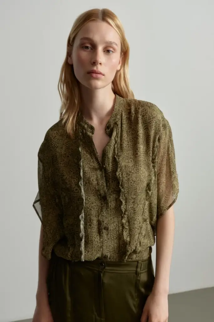 Lala Berlin Blouse Benaja viscose maze garden Sonderangebot der Fabrik