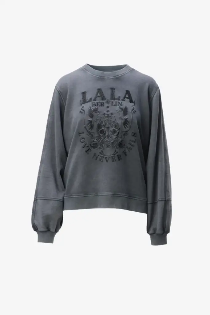 Lala Berlin Sweatshirt Ipali cotton love never fails black Vierteljährliche Förderung