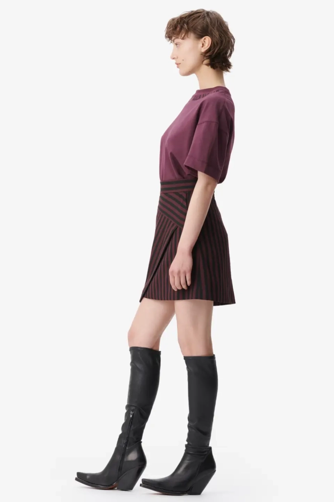 Lala Berlin Skirt Saki polyester mix stripe fudge Rabatte dieses Monats