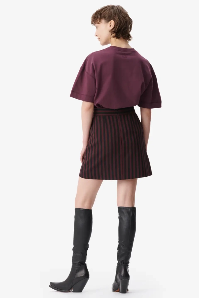 Lala Berlin Skirt Saki polyester mix stripe fudge Rabatte dieses Monats