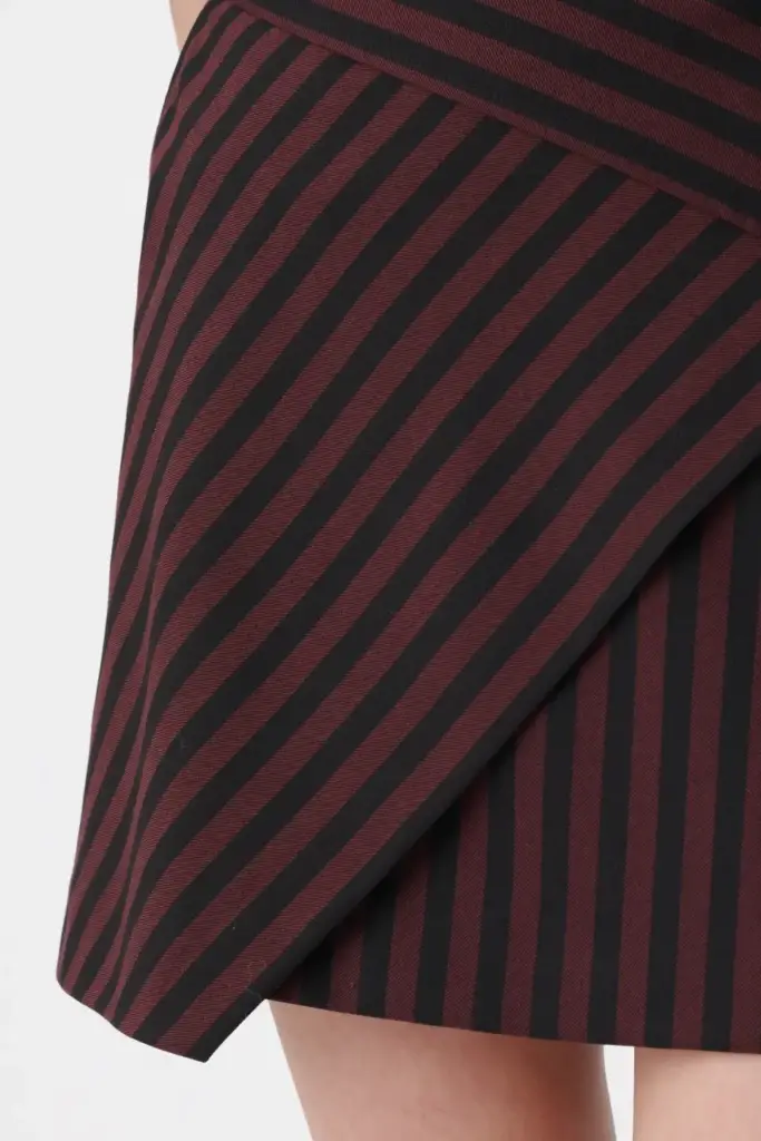 Lala Berlin Skirt Saki polyester mix stripe fudge Rabatte dieses Monats
