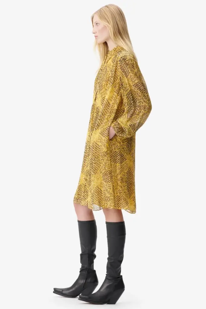 Lala Berlin Dress Daneris viscose heritage star yellow Blitzverkäufe