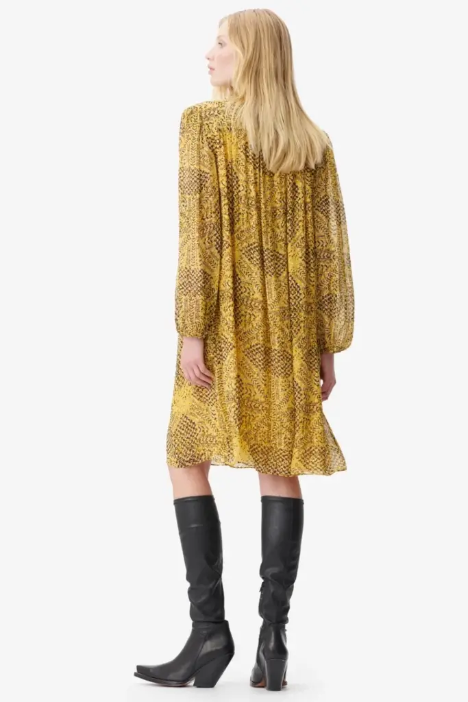 Lala Berlin Dress Daneris viscose heritage star yellow Blitzverkäufe