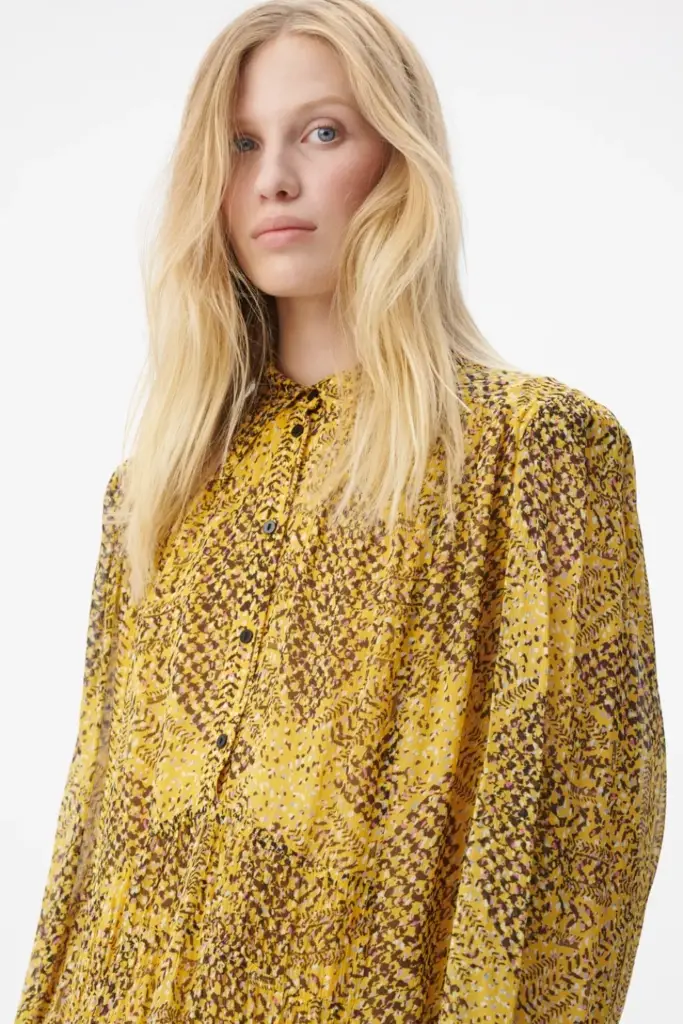 Lala Berlin Dress Daneris viscose heritage star yellow Blitzverkäufe