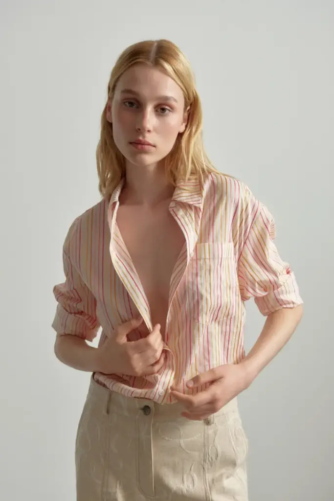 Lala Berlin Blouse Biloxi cotton mix multicolor stripe Kostenloser Versand