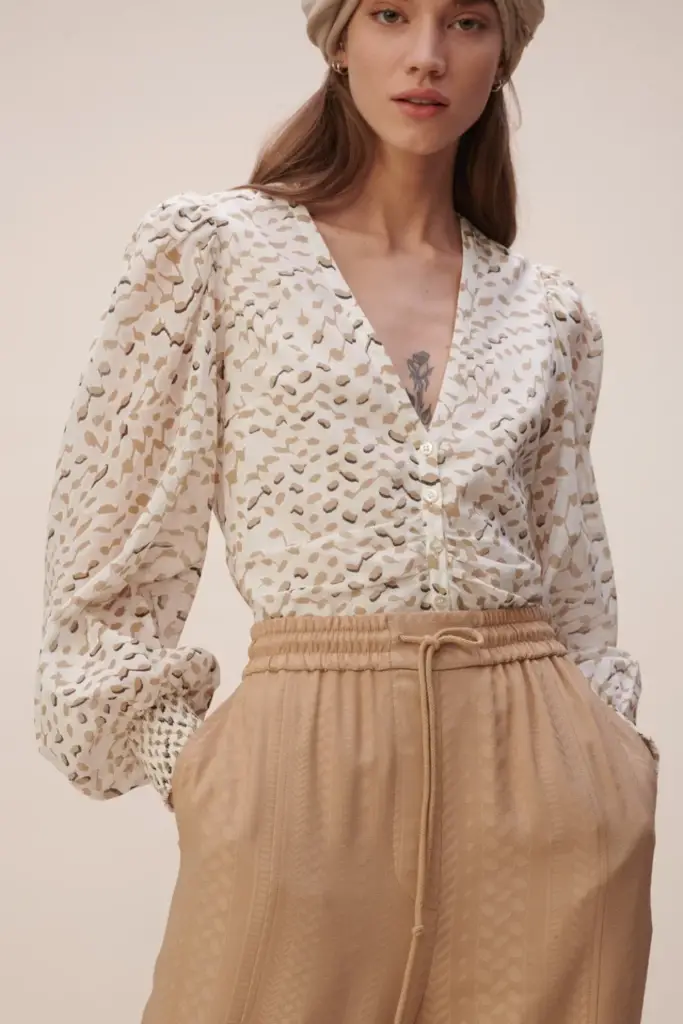 Lala Berlin Blouse Babsi cotton sand wave Fabrik Onlineshop