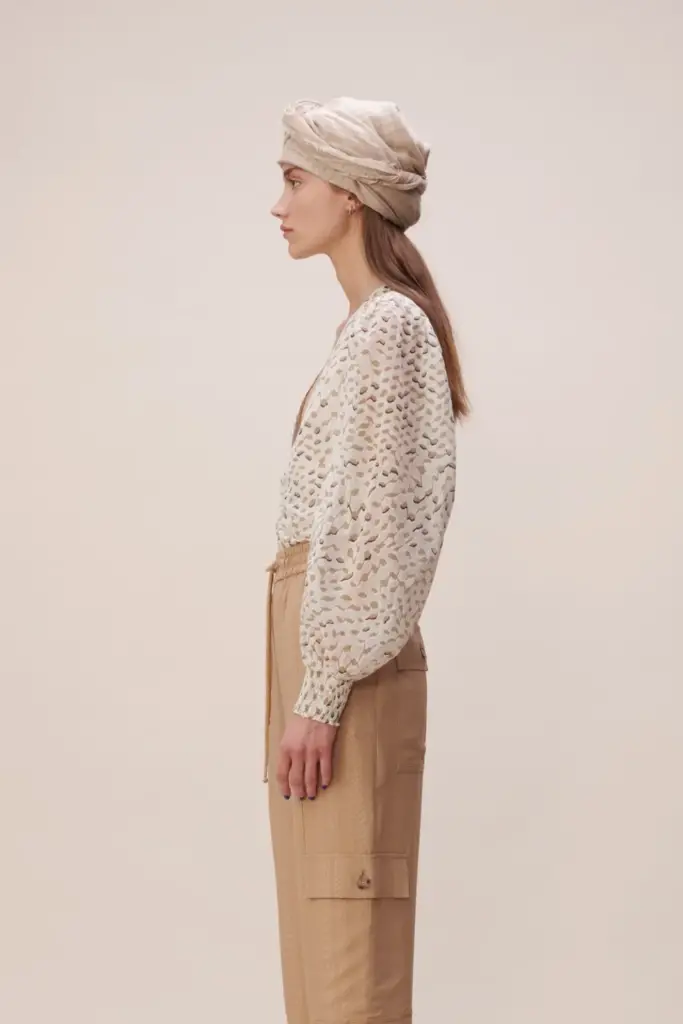 Lala Berlin Blouse Babsi cotton sand wave Fabrik Onlineshop
