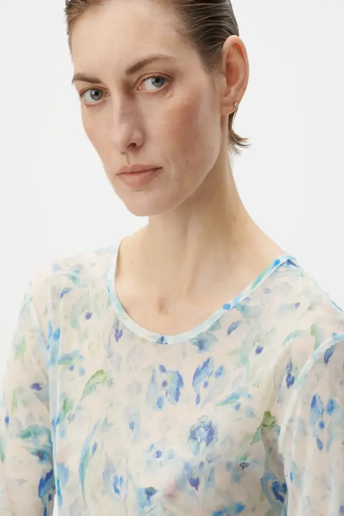 Lala Berlin Longsleeve Caro polyester mix sky leo love Rabatt