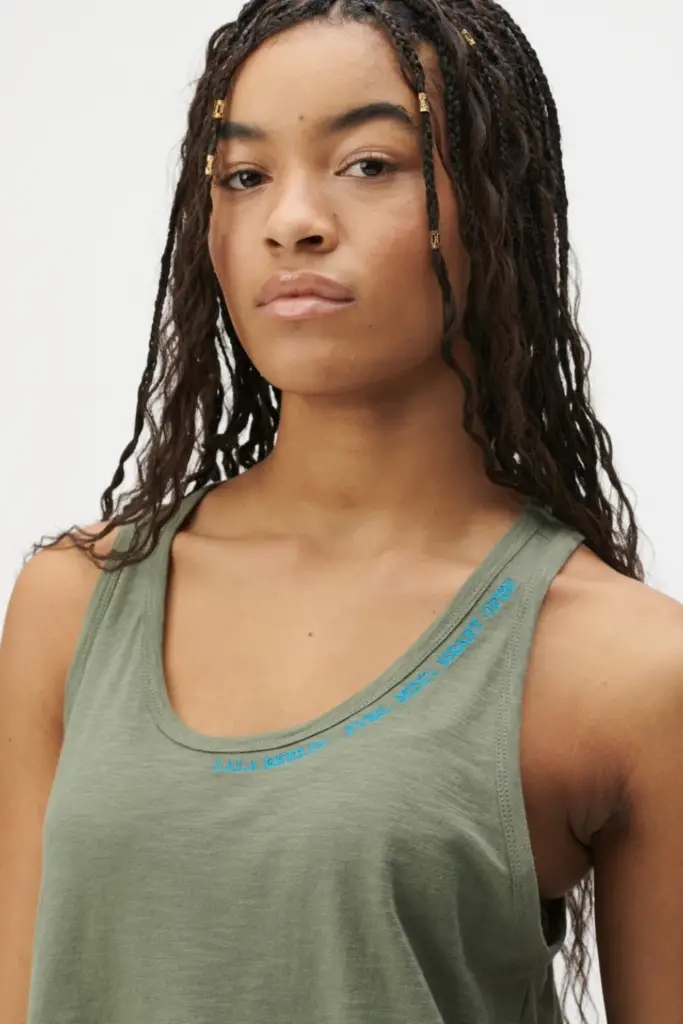 Lala Berlin Tank Top Tara cotton olive Großer Ausverkauf