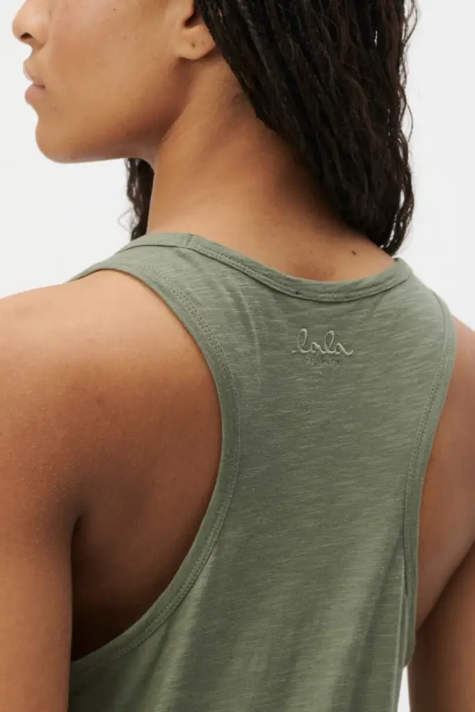 Lala Berlin Tank Top Tara cotton olive Großer Ausverkauf