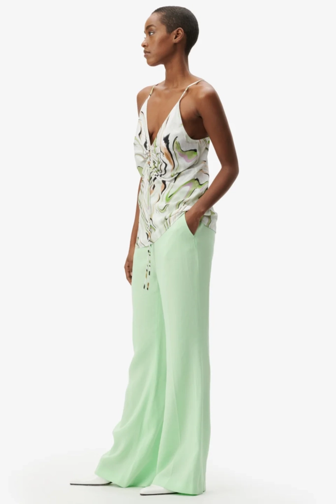 Lala Berlin Top Tiko viscose marble wave green Preisnachlass