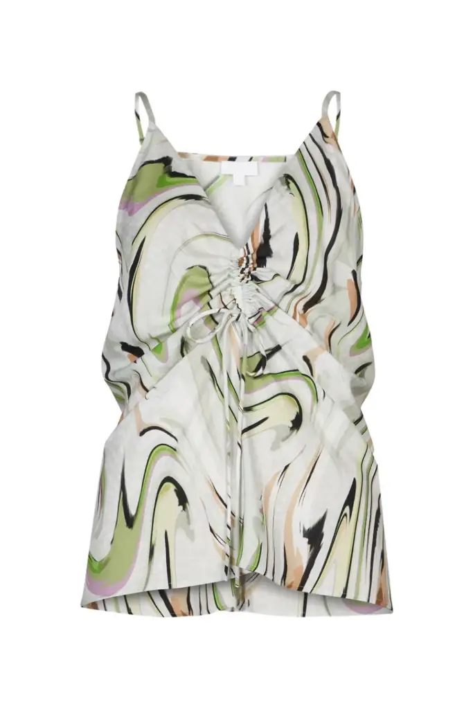 Lala Berlin Top Tiko viscose marble wave green Preisnachlass