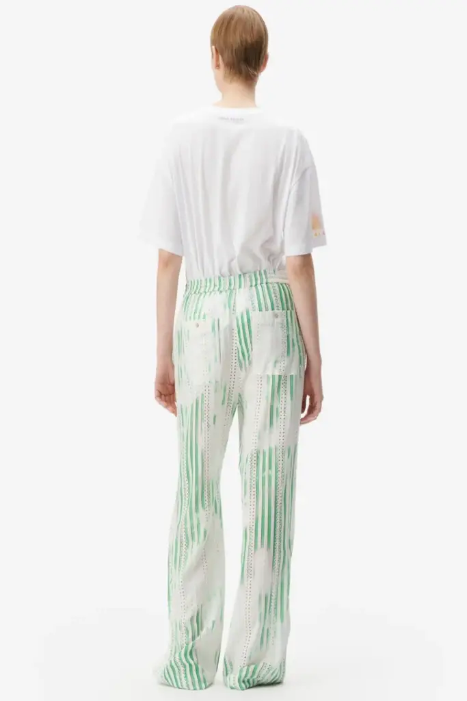 Lala Berlin Pants Palooza rayon mix green stripes Saisonschlussverkauf