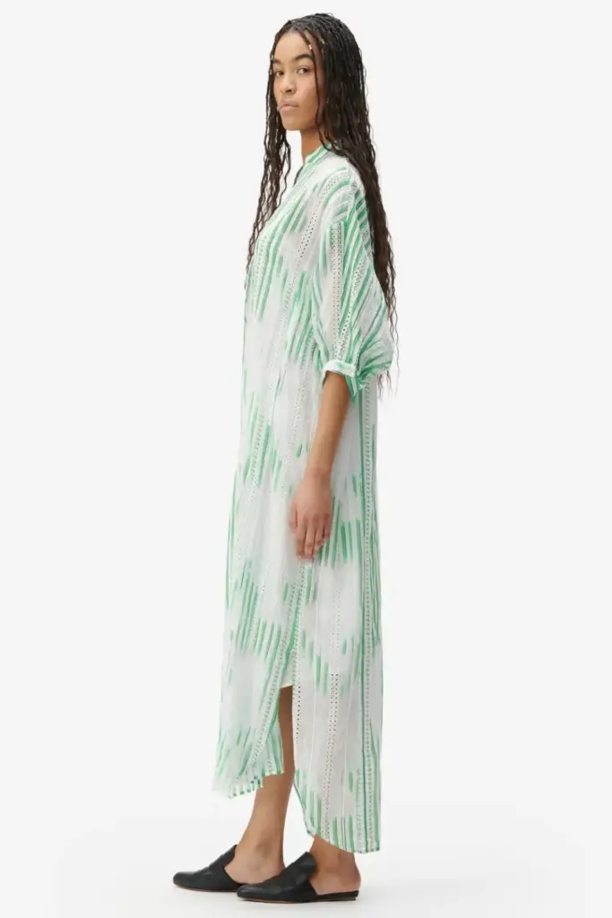 Lala Berlin Dress Dacire bast fiber green stripes Black Friday