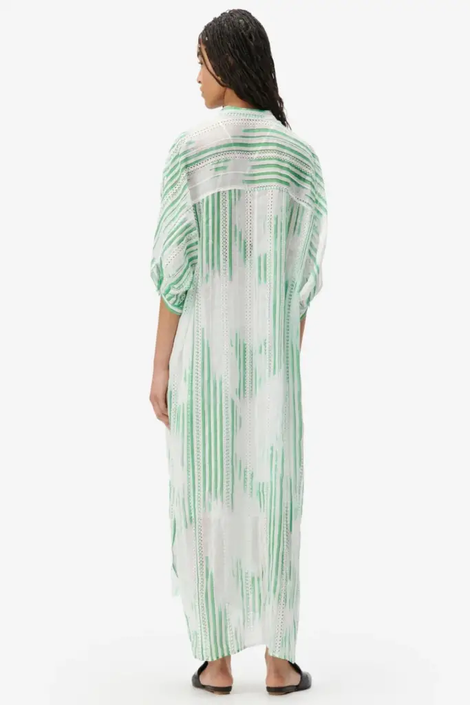 Lala Berlin Dress Dacire bast fiber green stripes Black Friday