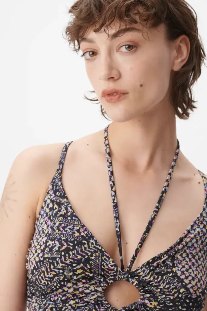 Lala Berlin Top Tamiki viscose mix heritage star black Cyber Monday