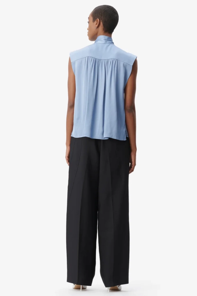 Lala Berlin Top Tracey viscose mix faded denim Weihnachtsangebot