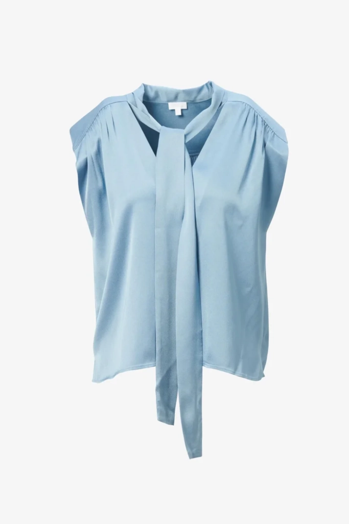 Lala Berlin Top Tracey viscose mix faded denim Weihnachtsangebot