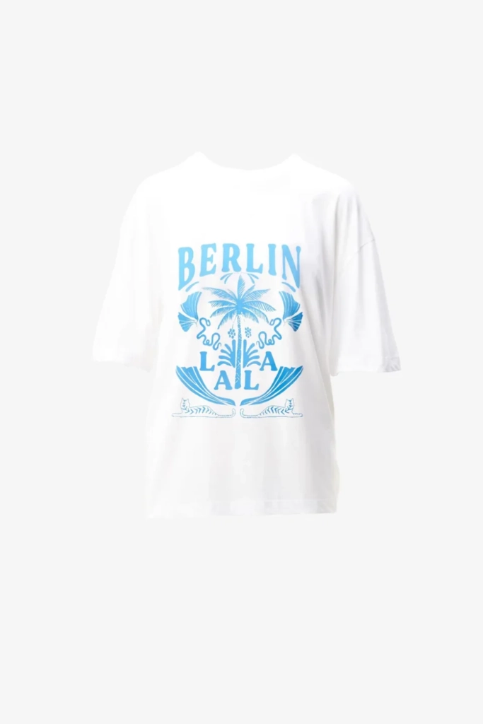 Lala Berlin T-Shirt Celia cotton lala palm white Muttertagsangebot