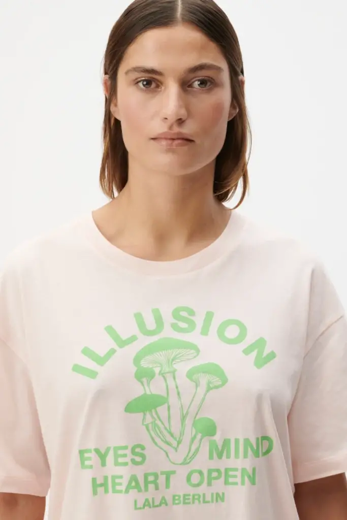 Lala Berlin T-Shirt Celia cotton illusion sea shell Valentinstagsangebot