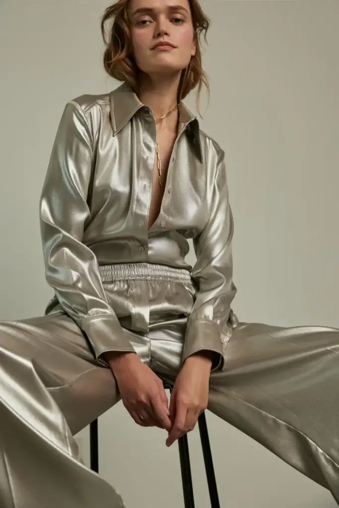 Lala Berlin Pants Perilla polyester silver VIP-Rabatte