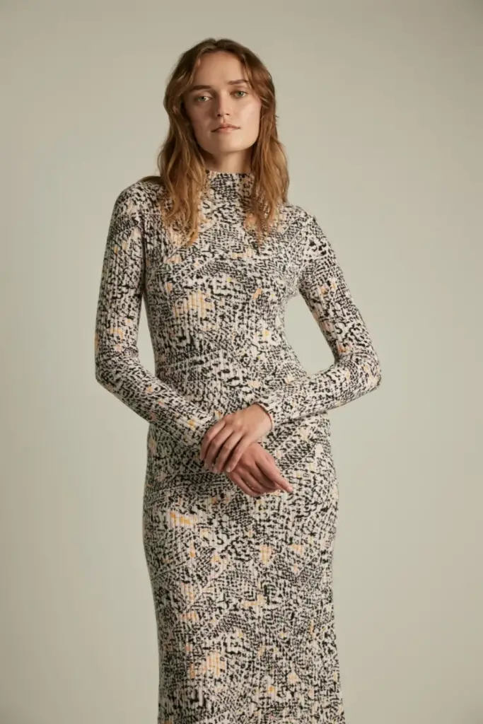 Lala Berlin Dress Kato wool heritage garden Discount Store für neue Produkte