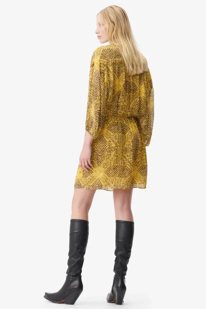 Lala Berlin Dress Drina viscose heritage star yellow Super Rabatt