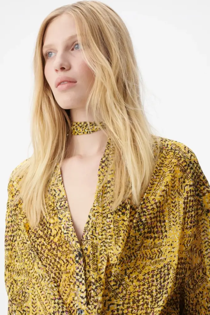 Lala Berlin Dress Drina viscose heritage star yellow Super Rabatt