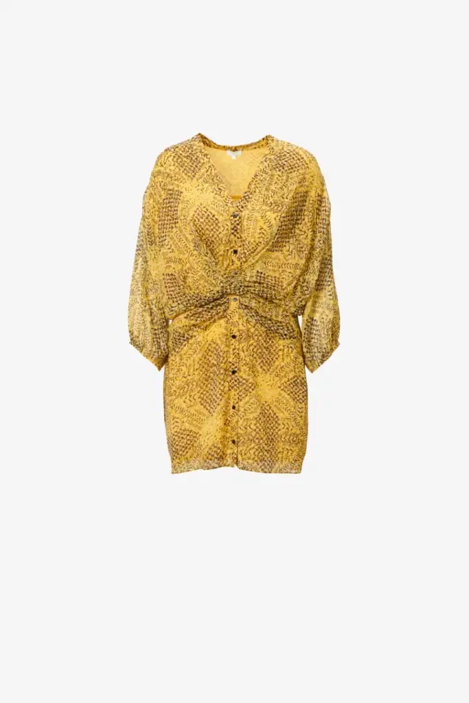 Lala Berlin Dress Drina viscose heritage star yellow Super Rabatt