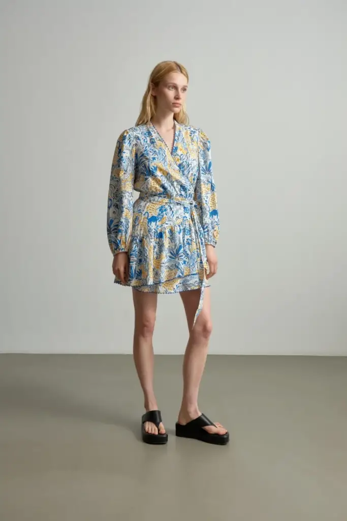 Lala Berlin Dress Dilovan linen/viscose blend magic garden day Fabrikladen