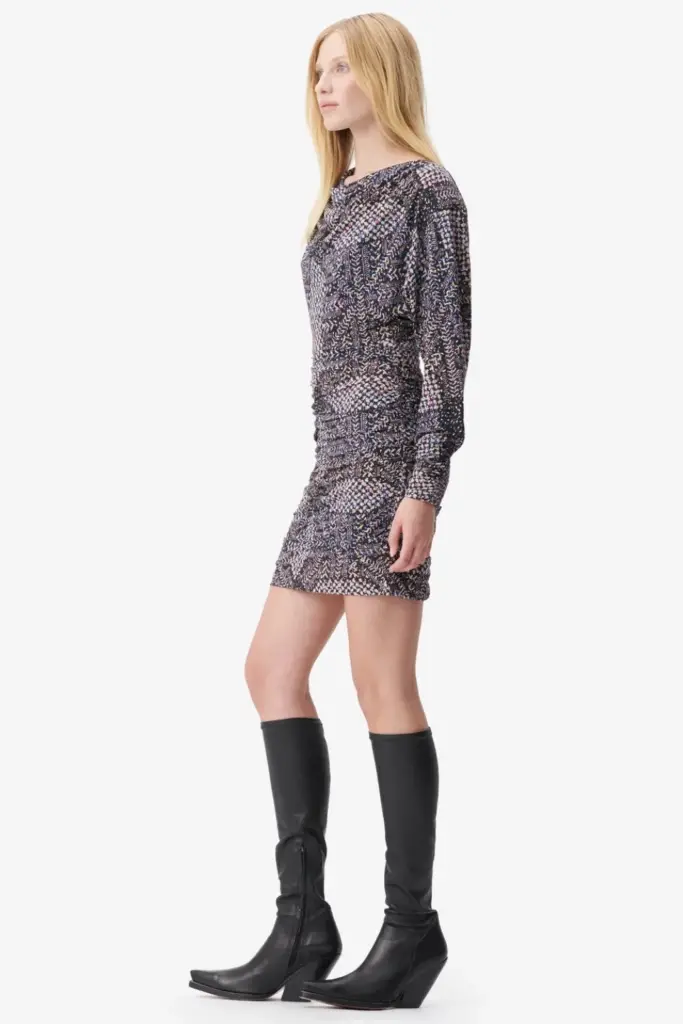 Lala Berlin Dress Danka viscose mix heritage star black Auslauf