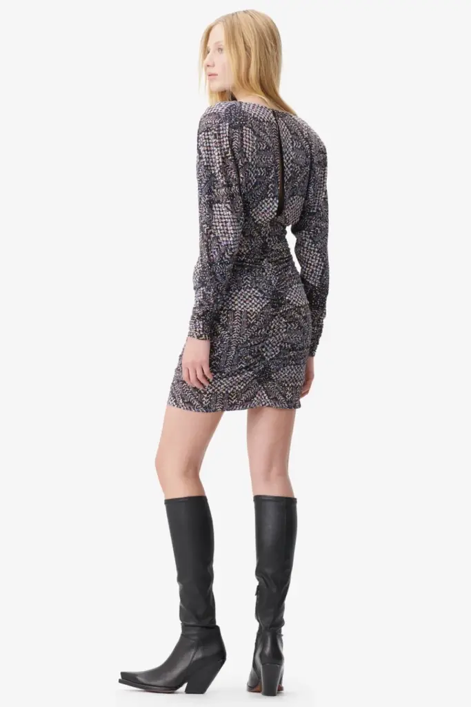 Lala Berlin Dress Danka viscose mix heritage star black Auslauf