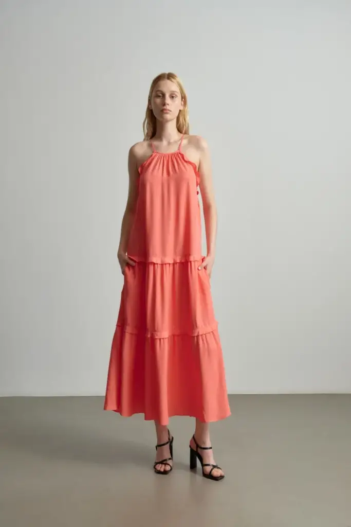 Lala Berlin Dress Daau viscose underwater melon Günstiger Verkauf