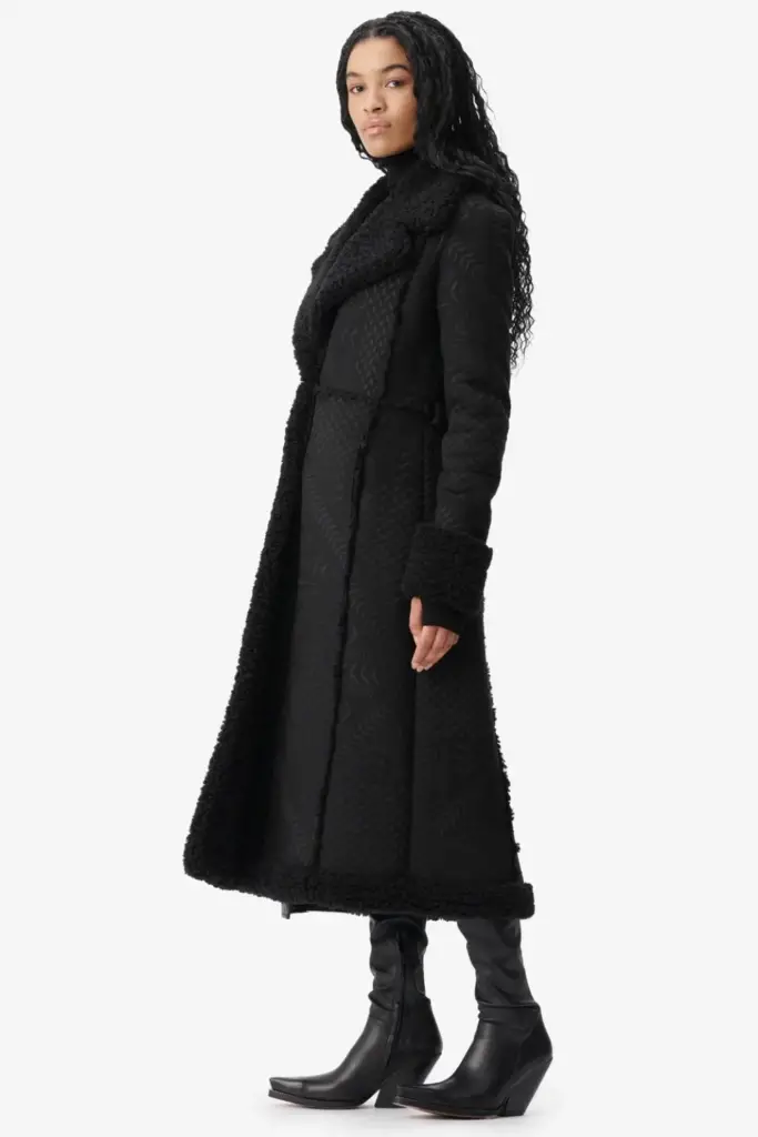 Lala Berlin Coat Osia polyester heritage star black Fabrikverkauf