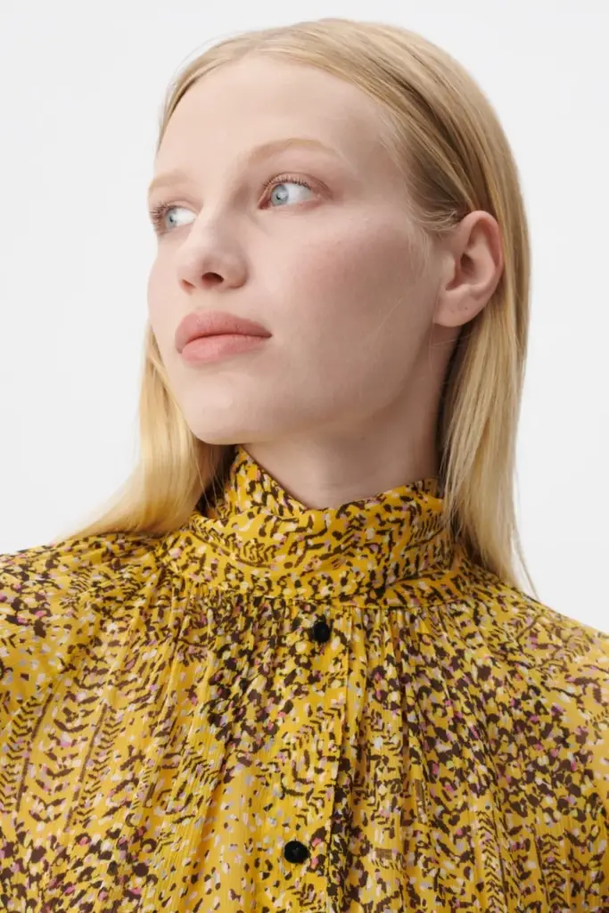 Lala Berlin Blouse Brooks viscose heritage star yellow Flash Sale