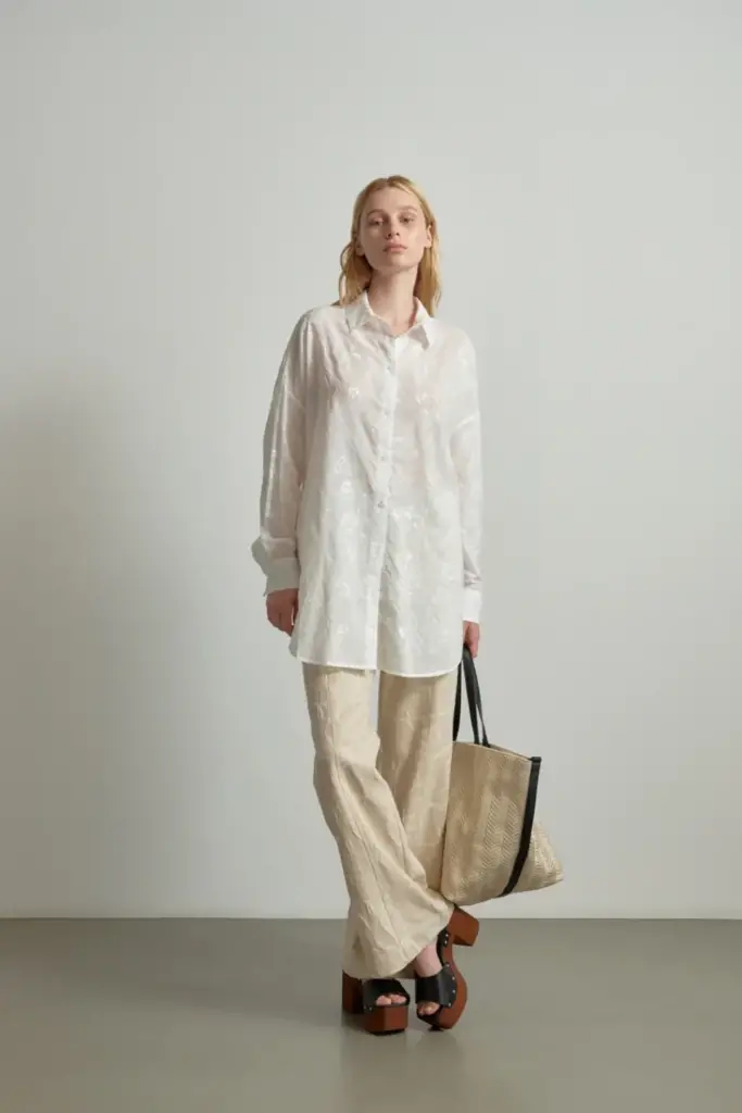 Lala Berlin Blouse Bam cotton embroidery white Cyber Monday