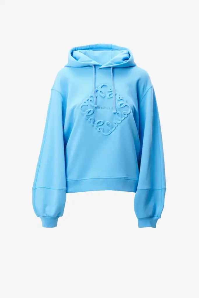 Lala Berlin Hoodie Ipalina cotton diamond azure Osterangebot