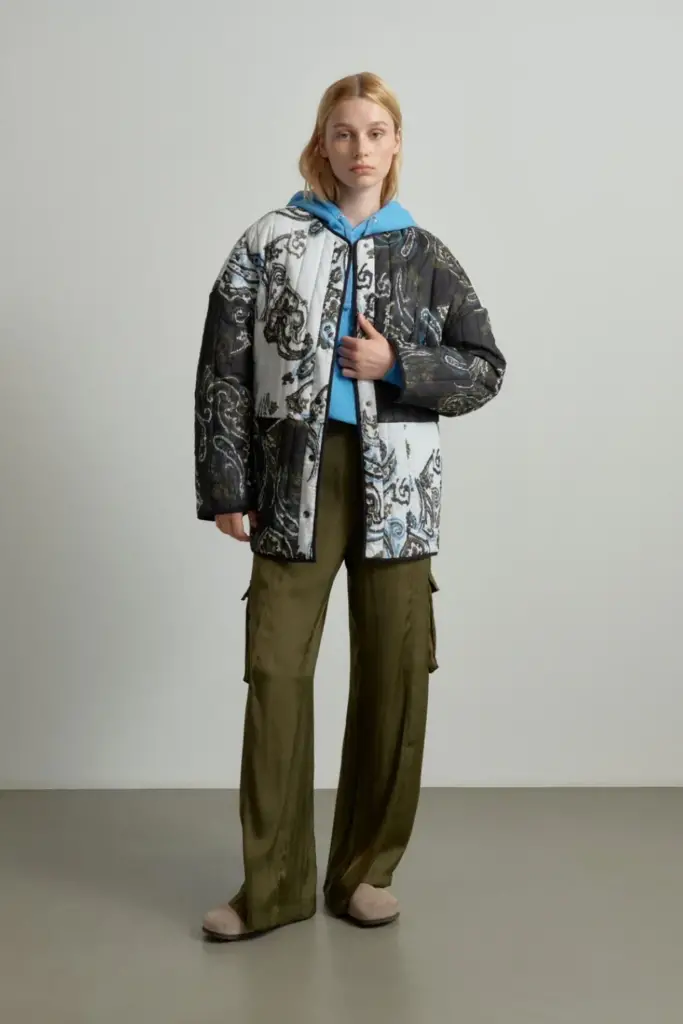 Lala Berlin Jacket Jabari cotton paisley park black/white Muttertagsangebot